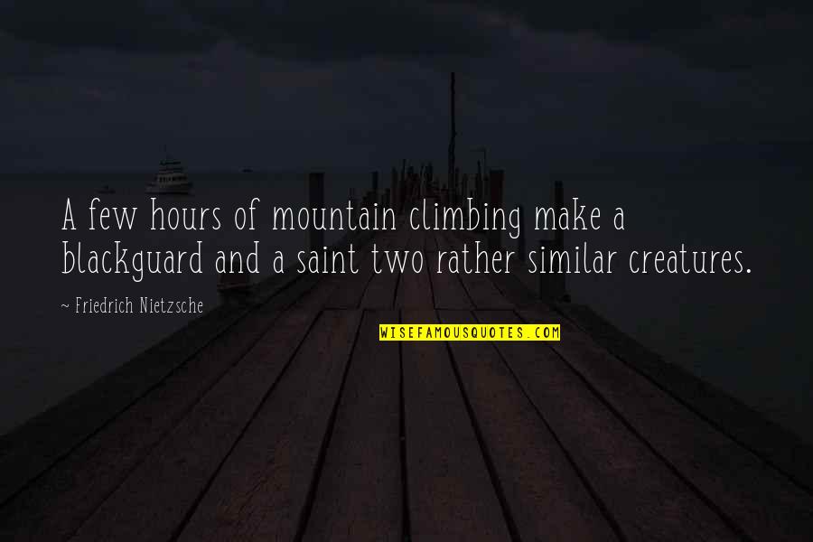 Blackguard's Quotes By Friedrich Nietzsche: A few hours of mountain climbing make a