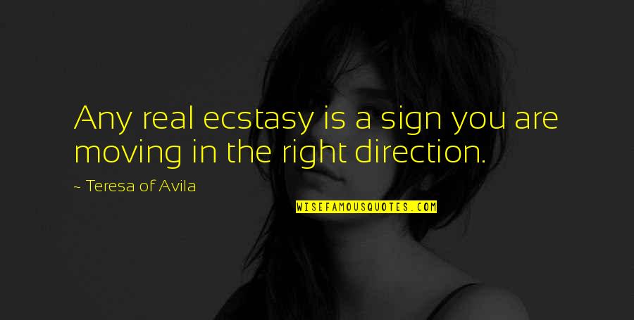 Blackheath Quotes By Teresa Of Avila: Any real ecstasy is a sign you are