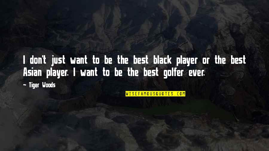 Blackjacked Pistol Quotes By Tiger Woods: I don't just want to be the best