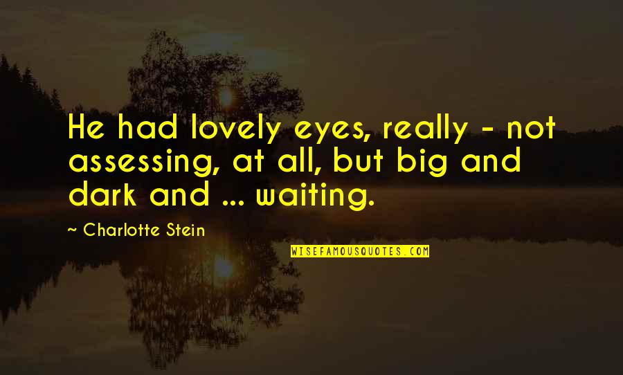 Blackler Twins Quotes By Charlotte Stein: He had lovely eyes, really - not assessing, Blackler Twins Quotes By Charlotte Stein: He had lovely eyes, really - not assessing,