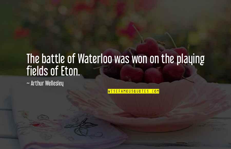 Blacklock Soho Quotes By Arthur Wellesley: The battle of Waterloo was won on the
