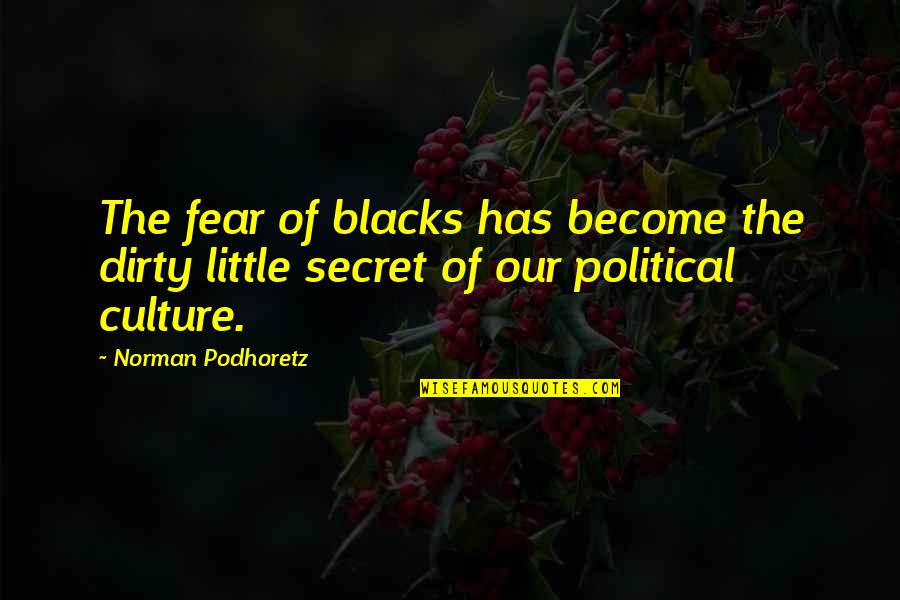 Blacks Quotes By Norman Podhoretz: The fear of blacks has become the dirty