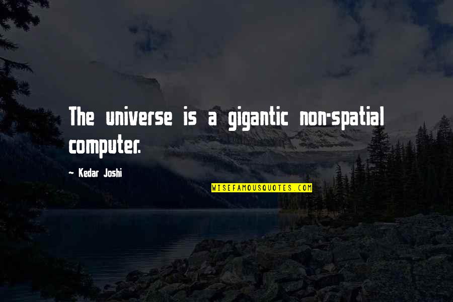 Blacksummersnight 2009 Maxwell Quotes By Kedar Joshi: The universe is a gigantic non-spatial computer. Blacksummersnight 2009 Maxwell Quotes By Kedar Joshi: The universe is a gigantic non-spatial computer.