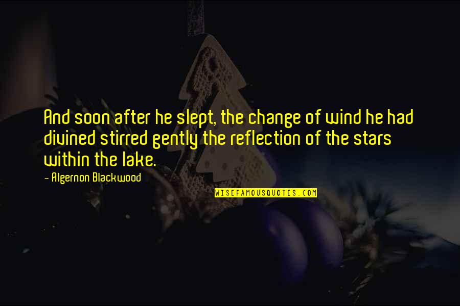 Blackwood Quotes By Algernon Blackwood: And soon after he slept, the change of