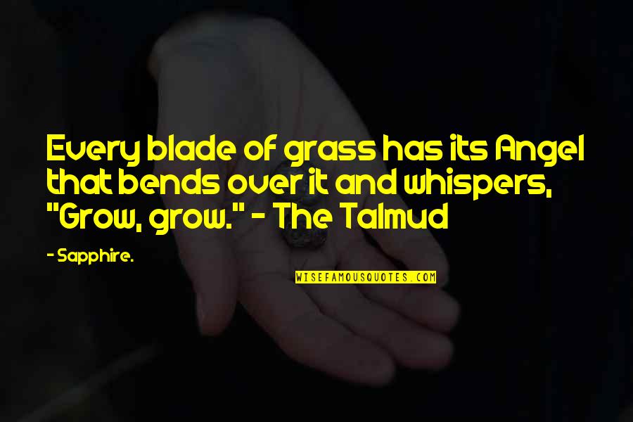 Blade Of Grass Quotes By Sapphire.: Every blade of grass has its Angel that