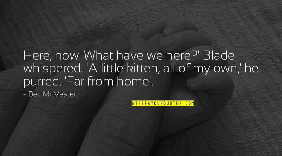 Blade Quotes By Bec McMaster: Here, now. What have we here?' Blade whispered.