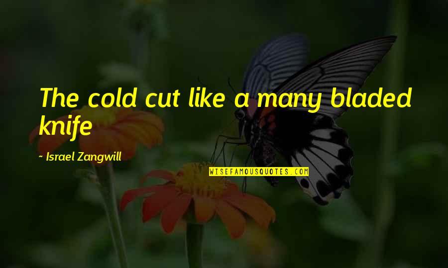 Bladed Quotes By Israel Zangwill: The cold cut like a many bladed knife