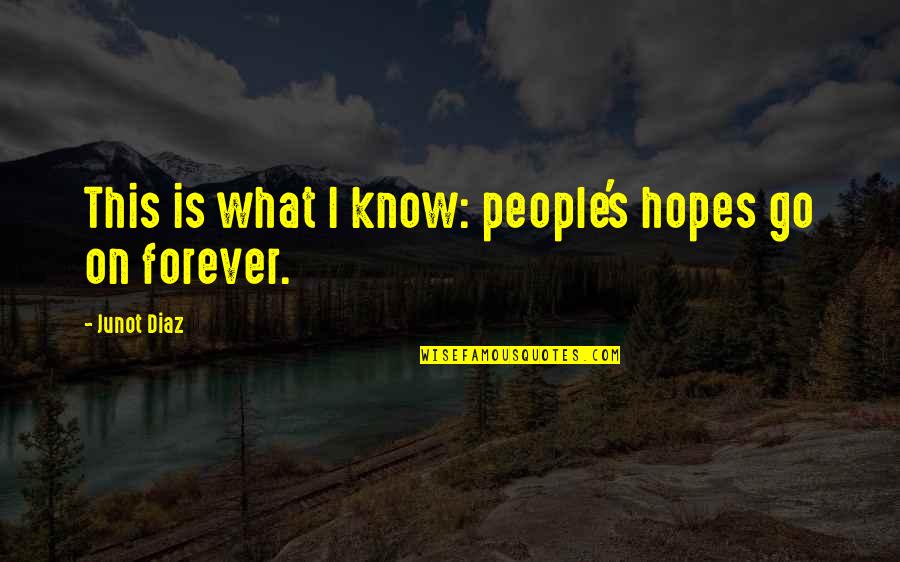 Blademaster Comp Quotes By Junot Diaz: This is what I know: people's hopes go