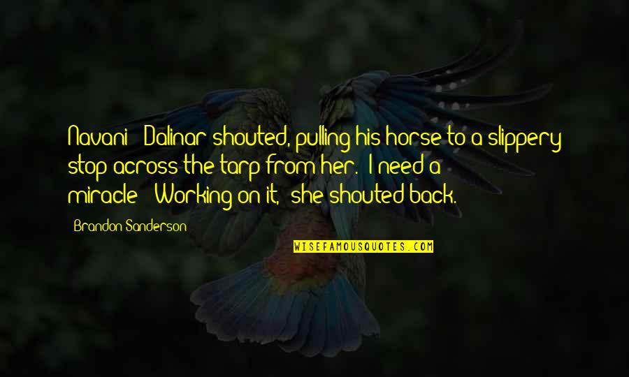 Blagoja Grujovski Quotes By Brandon Sanderson: Navani!" Dalinar shouted, pulling his horse to a