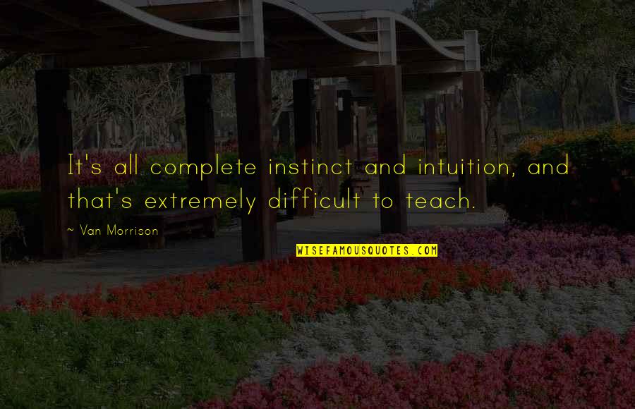 Blah Blah Blah Picture Quotes By Van Morrison: It's all complete instinct and intuition, and that's