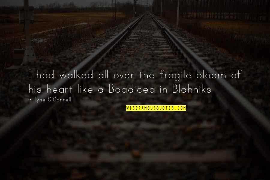 Blahniks Quotes By Tyne O'Connell: I had walked all over the fragile bloom