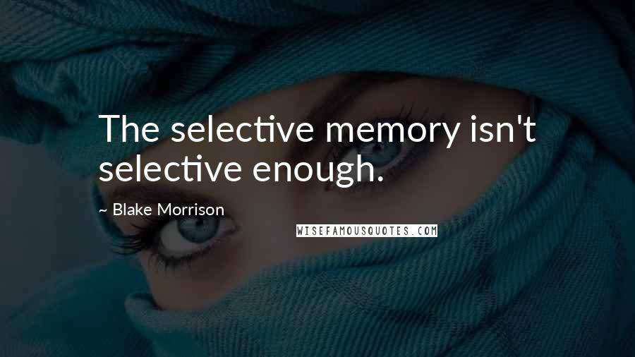 Blake Morrison quotes: The selective memory isn't selective enough.