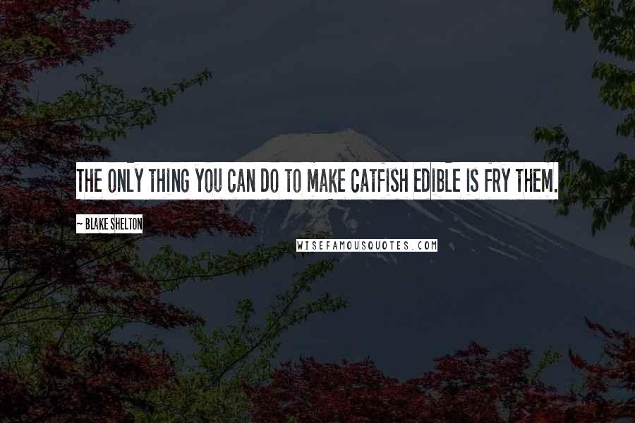 Blake Shelton quotes: The only thing you can do to make catfish edible is fry them.