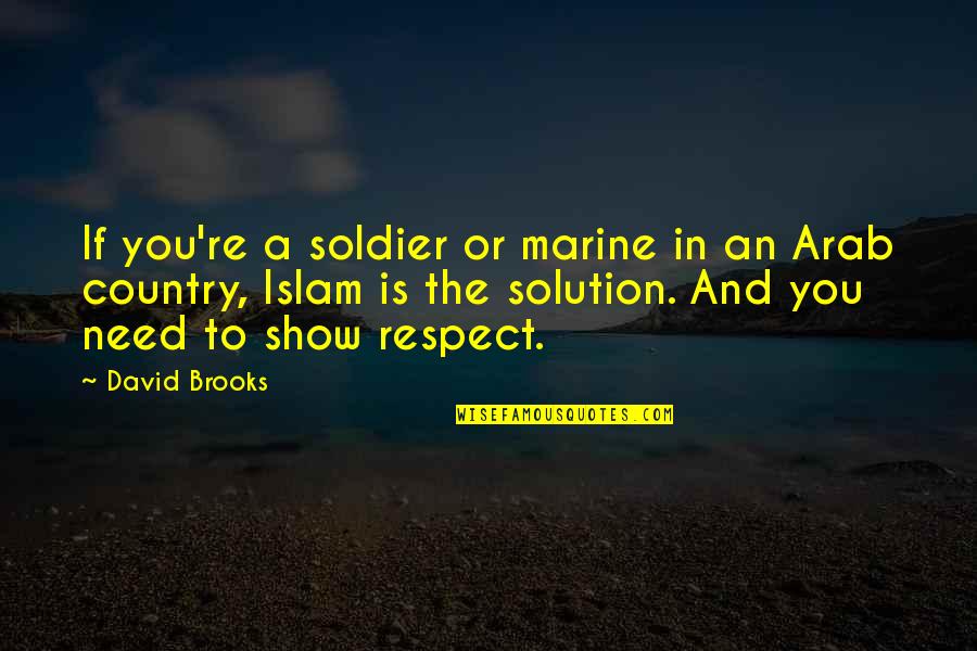Blalack Middle School Quotes By David Brooks: If you're a soldier or marine in an