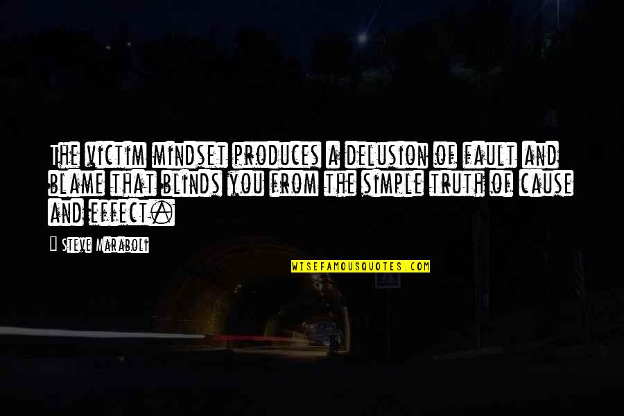 Blame Fault Quotes By Steve Maraboli: The victim mindset produces a delusion of fault