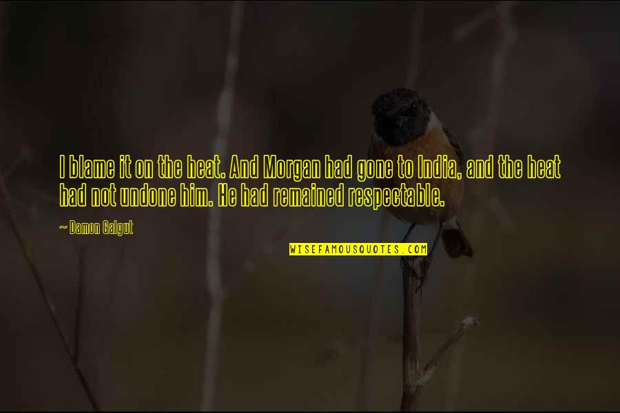 Blame On Quotes By Damon Galgut: I blame it on the heat. And Morgan Blame On Quotes By Damon Galgut: I blame it on the heat. And Morgan