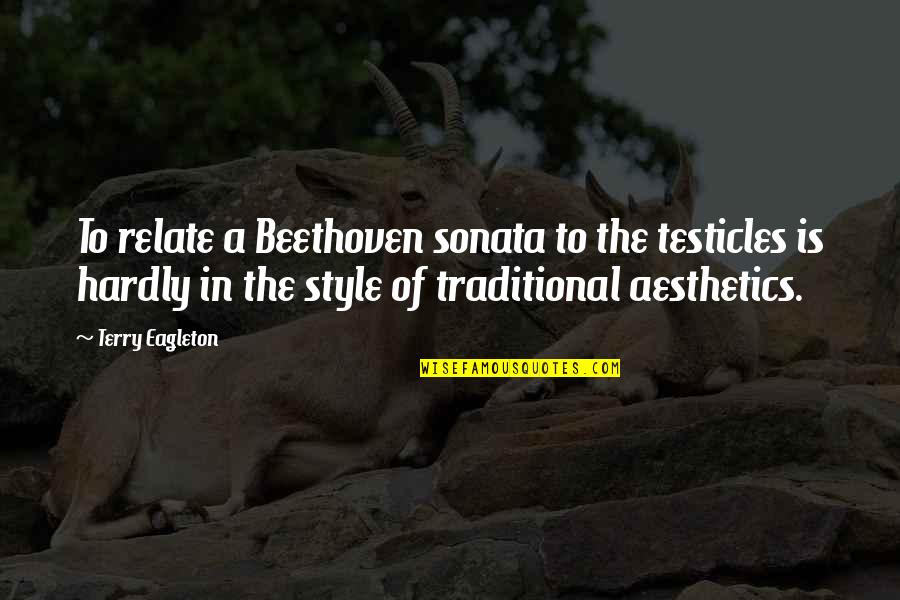Blanchering Quotes By Terry Eagleton: To relate a Beethoven sonata to the testicles Blanchering Quotes By Terry Eagleton: To relate a Beethoven sonata to the testicles