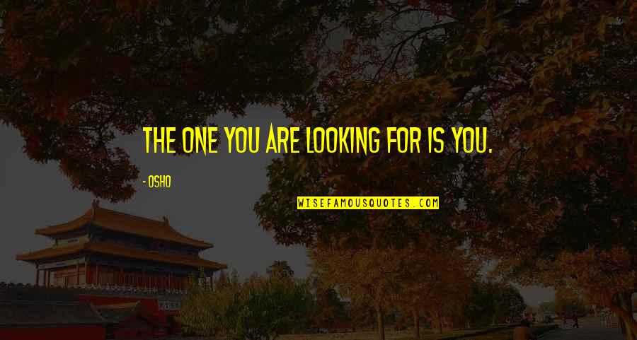 Blandness Means Quotes By Osho: The one you are looking for is you.