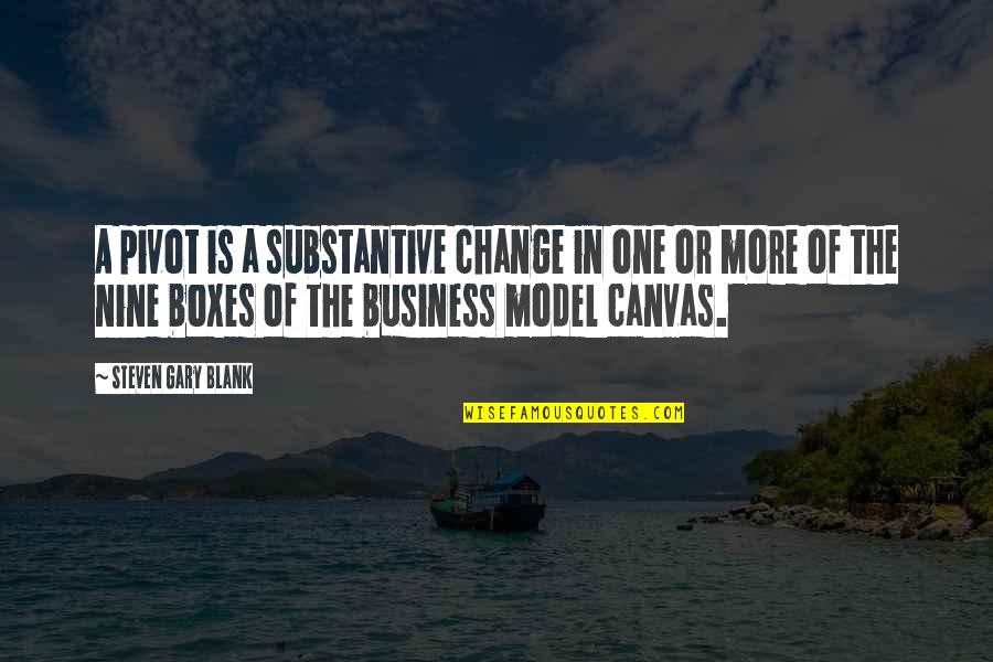 Blank Canvas Quotes By Steven Gary Blank: A pivot is a substantive change in one
