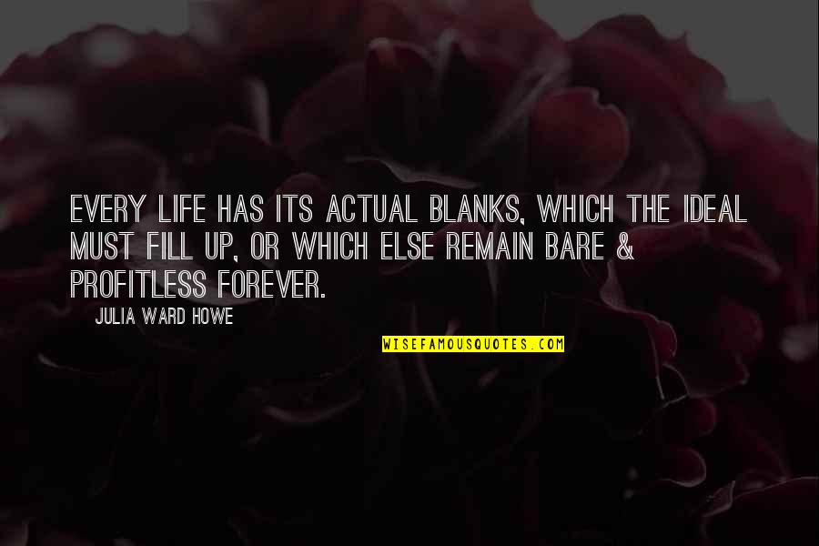 Blanks Quotes By Julia Ward Howe: Every life has its actual blanks, which the