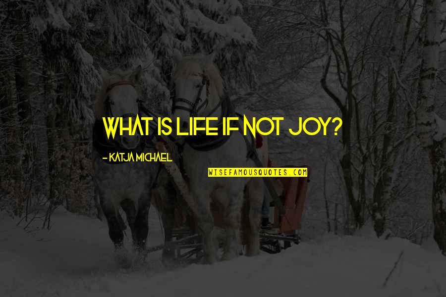 Blarings Quotes By Katja Michael: What is life if not joy?