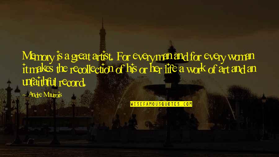 Blaskovich M Zeum Quotes By Andre Maurois: Memory is a great artist. For every man Blaskovich M Zeum Quotes By Andre Maurois: Memory is a great artist. For every man