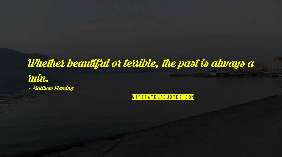 Blasphemy By Tehmina Durrani Quotes By Matthew Flaming: Whether beautiful or terrible, the past is always