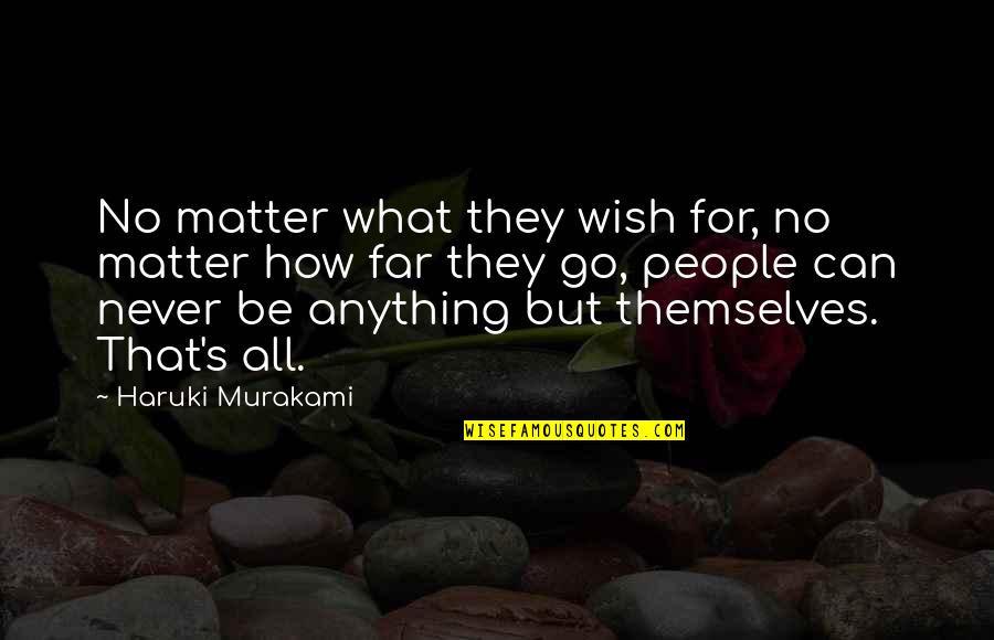 Blatantly Quotes By Haruki Murakami: No matter what they wish for, no matter