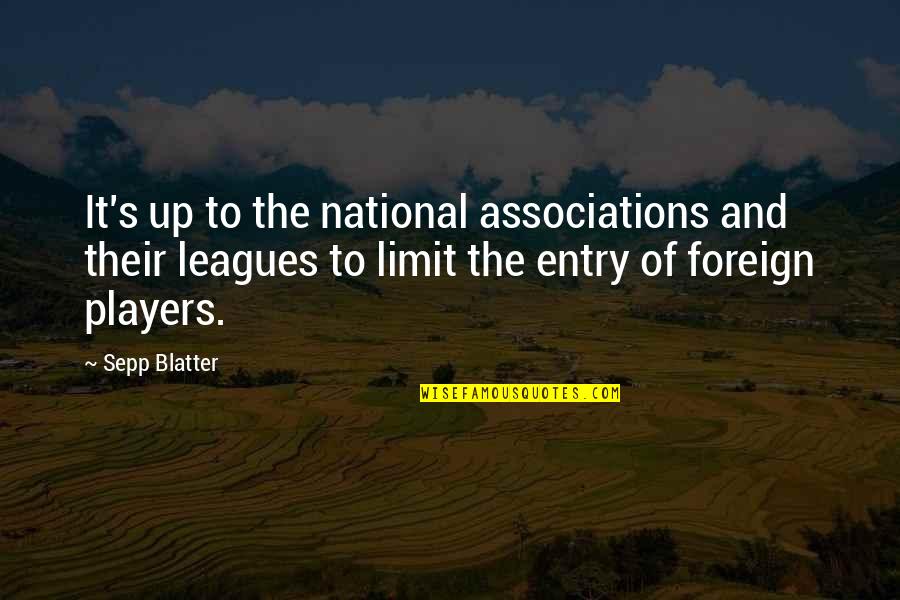 Blatter Quotes By Sepp Blatter: It's up to the national associations and their