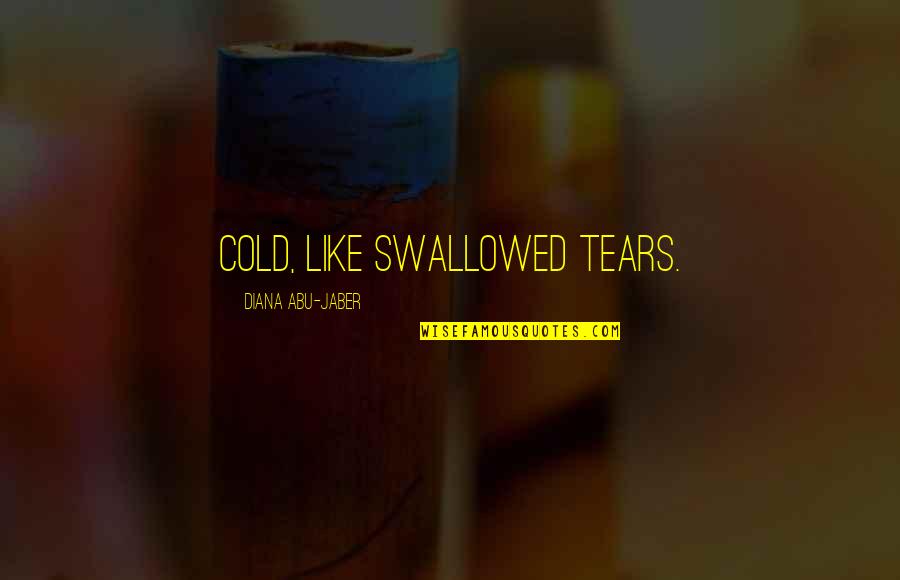 Blazblue Tsubaki Quotes By Diana Abu-Jaber: Cold, like swallowed tears.
