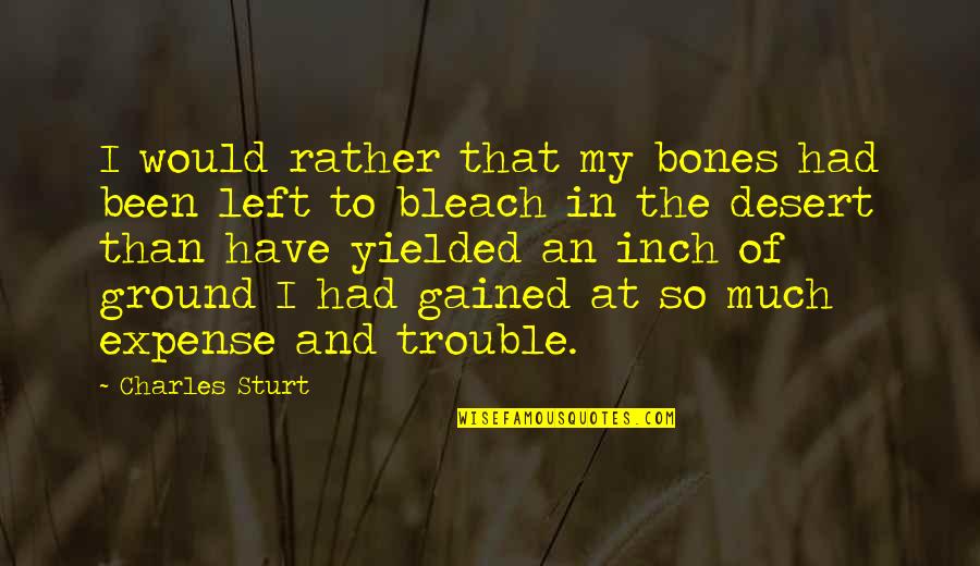 Bleach Quotes By Charles Sturt: I would rather that my bones had been