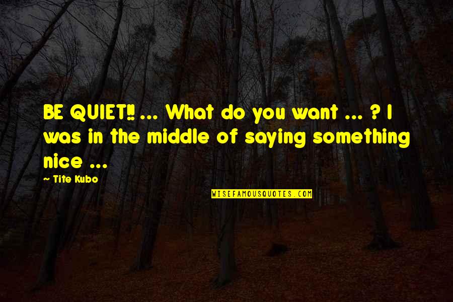 Bleach Quotes By Tite Kubo: BE QUIET!! ... What do you want ...