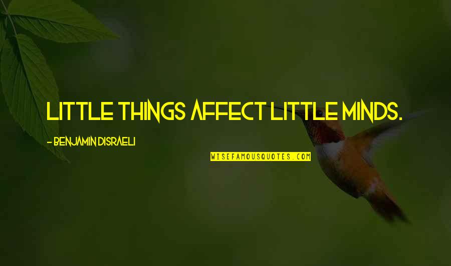 Bleak House Quotes By Benjamin Disraeli: Little things affect little minds.