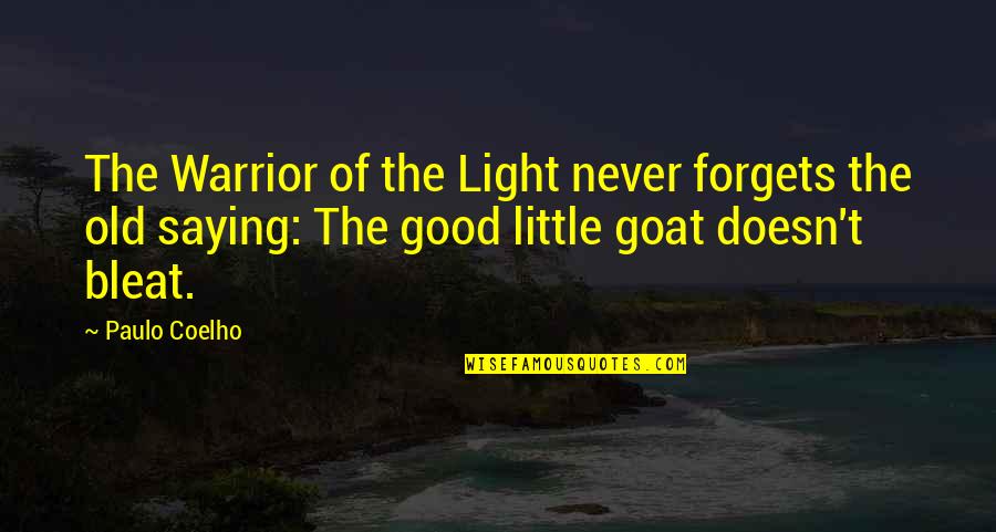 Bleat Quotes By Paulo Coelho: The Warrior of the Light never forgets the