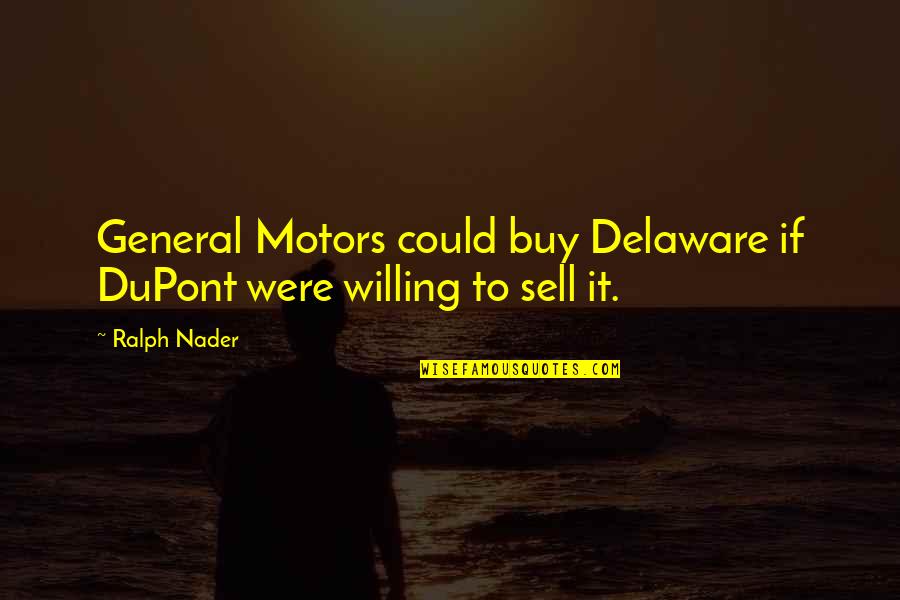 Bleau Face Quotes By Ralph Nader: General Motors could buy Delaware if DuPont were