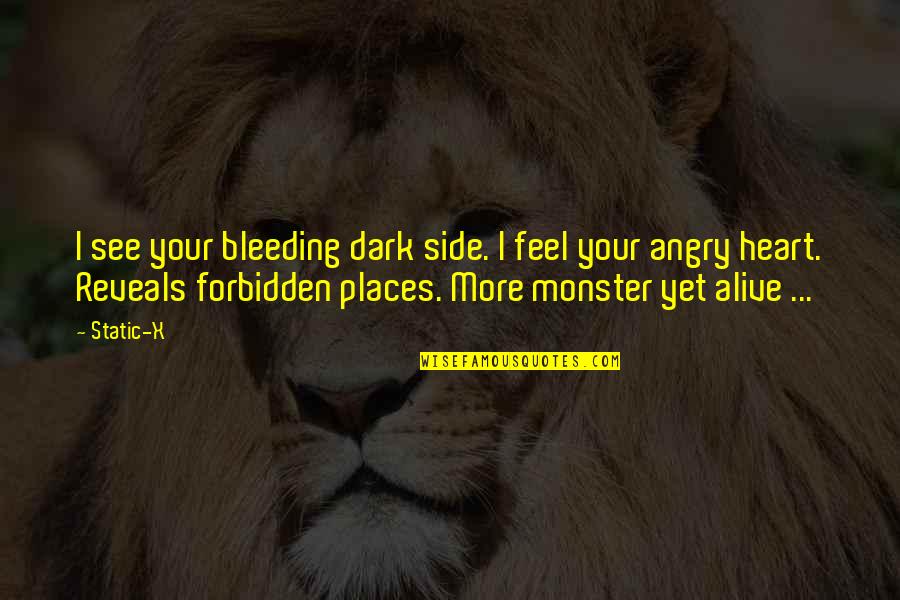 Bleeding Heart Quotes By Static-X: I see your bleeding dark side. I feel