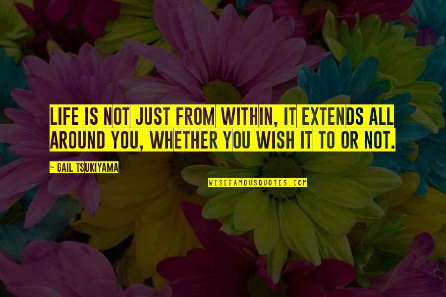 Bleekemolen Racing Quotes By Gail Tsukiyama: Life is not just from within, it extends