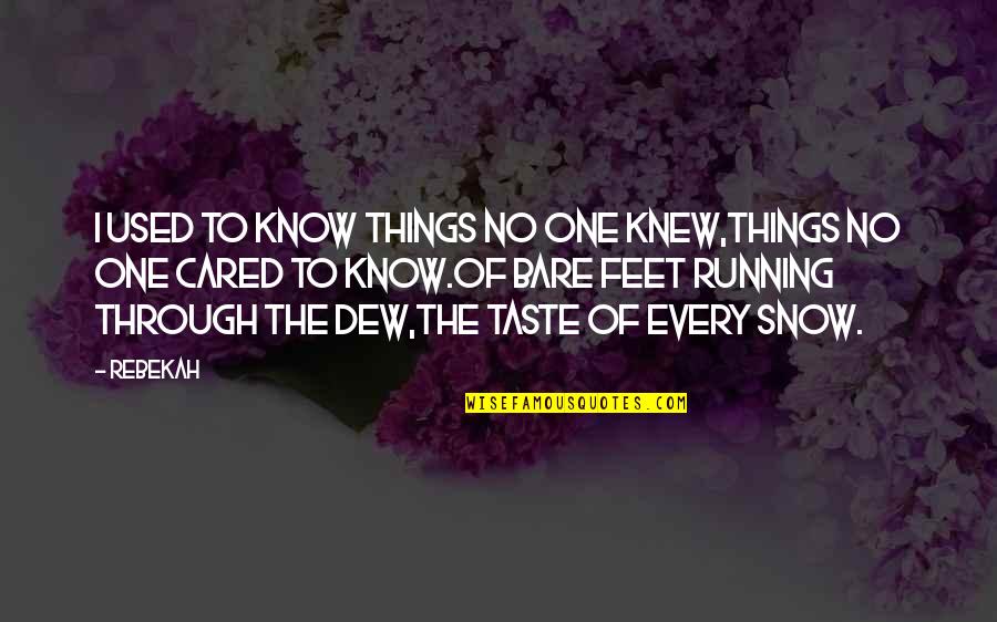 Bleicherweg Quotes By Rebekah: I used to know things no one knew,Things