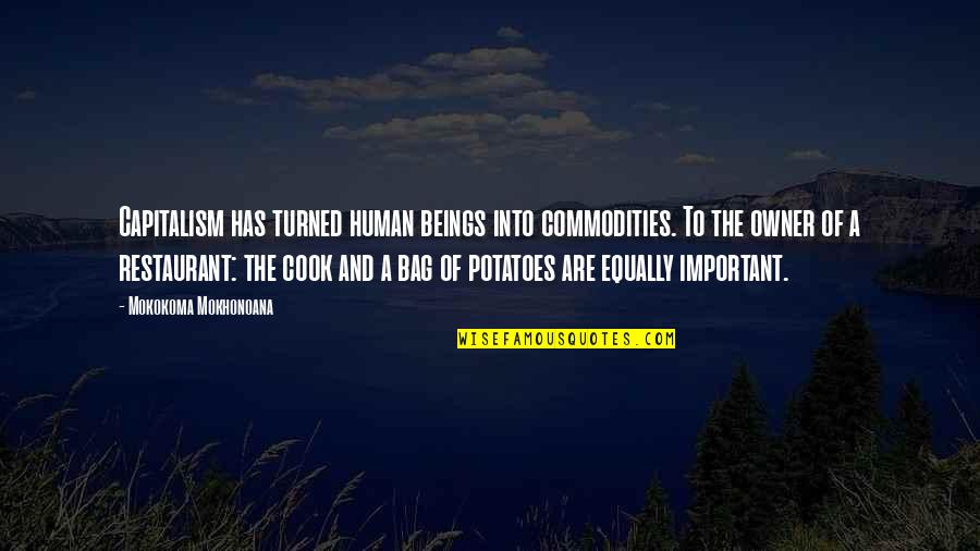 Bleijenberg Ranst Quotes By Mokokoma Mokhonoana: Capitalism has turned human beings into commodities. To Bleijenberg Ranst Quotes By Mokokoma Mokhonoana: Capitalism has turned human beings into commodities. To