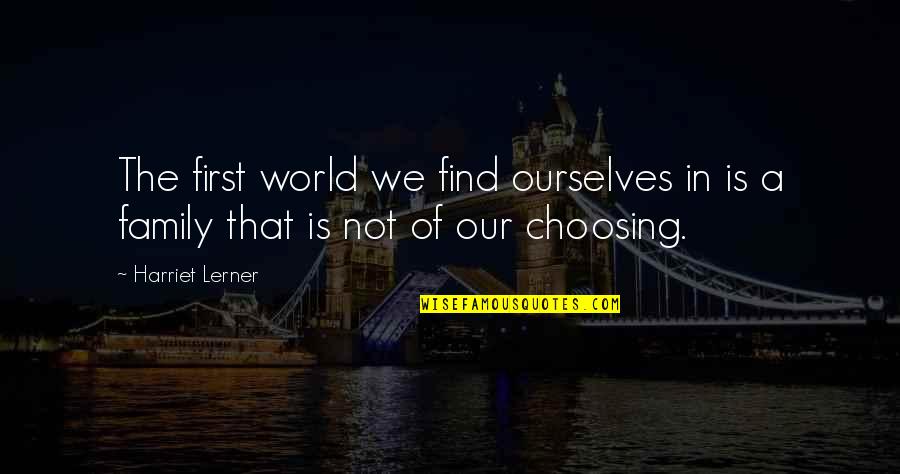 Blekaitis Quotes By Harriet Lerner: The first world we find ourselves in is