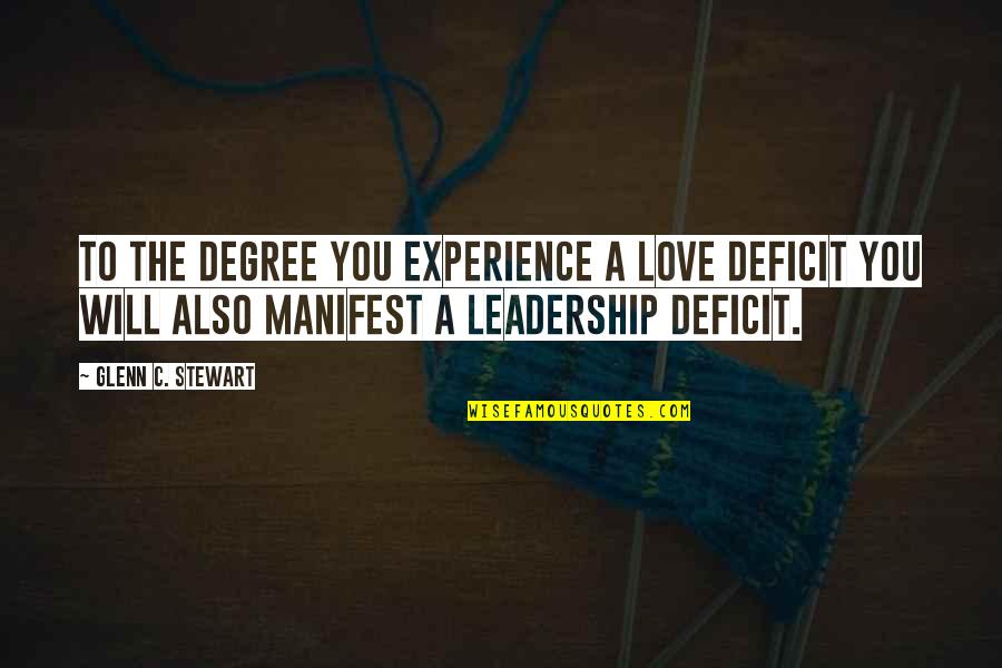 Blenkinsopp Coat Quotes By Glenn C. Stewart: To the degree you experience a love deficit Blenkinsopp Coat Quotes By Glenn C. Stewart: To the degree you experience a love deficit