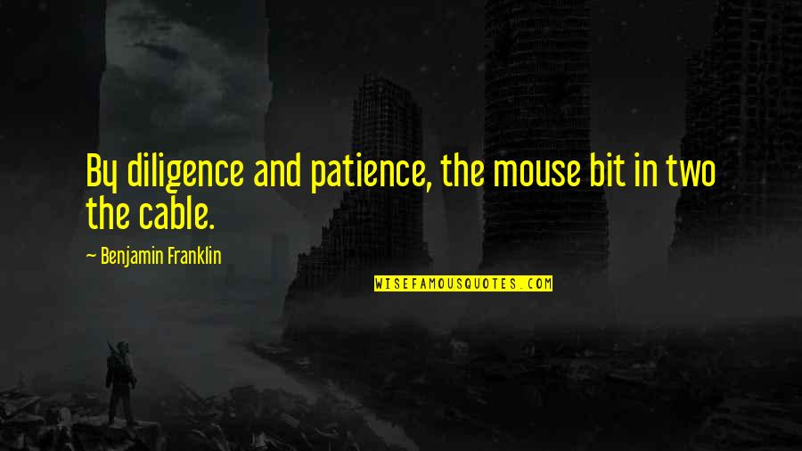 Blessed And Lucky Quotes By Benjamin Franklin: By diligence and patience, the mouse bit in