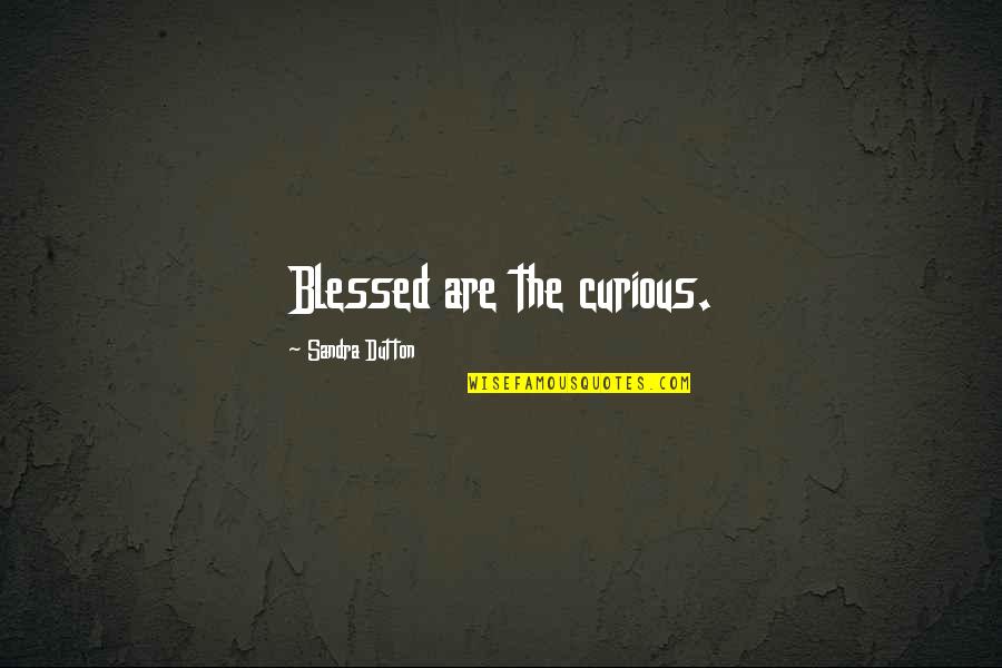 Blessed Are The Curious Quotes By Sandra Dutton: Blessed are the curious.