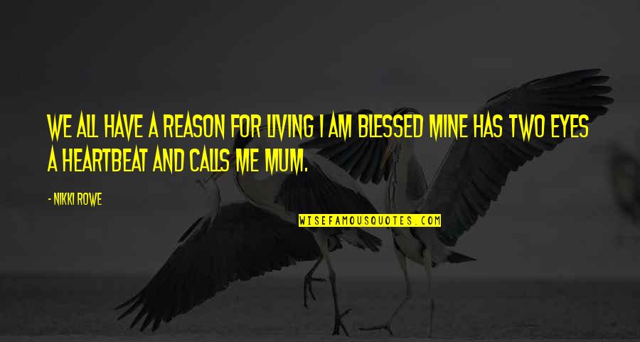 Blessed Mother Quotes By Nikki Rowe: We all have a reason for living I
