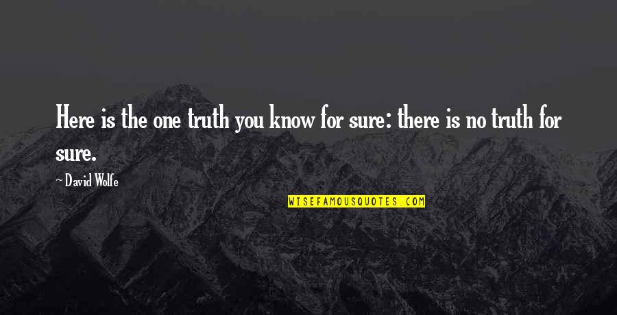Blessed To Have My Mom Quotes By David Wolfe: Here is the one truth you know for