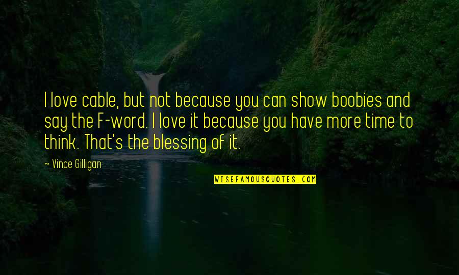 Blessing And Love Quotes By Vince Gilligan: I love cable, but not because you can