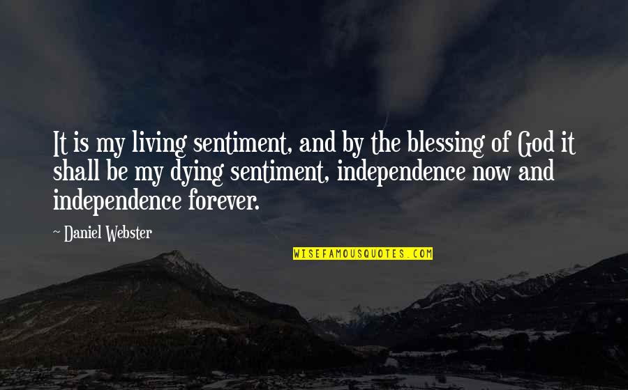 Blessing And Quotes By Daniel Webster: It is my living sentiment, and by the