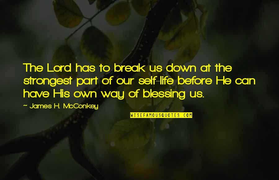 Blessing To Have You In My Life Quotes By James H. McConkey: The Lord has to break us down at