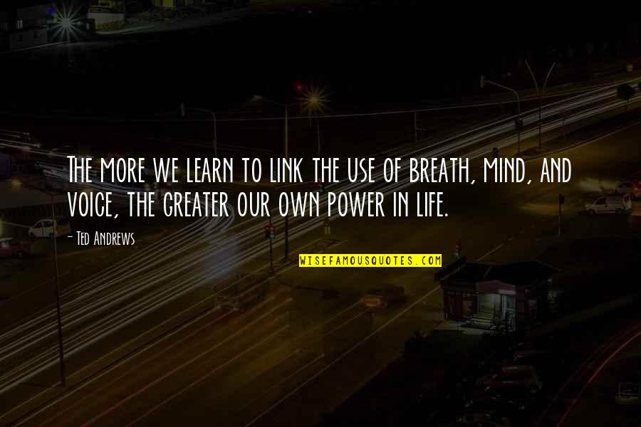 Blessinger Leasing Quotes By Ted Andrews: The more we learn to link the use