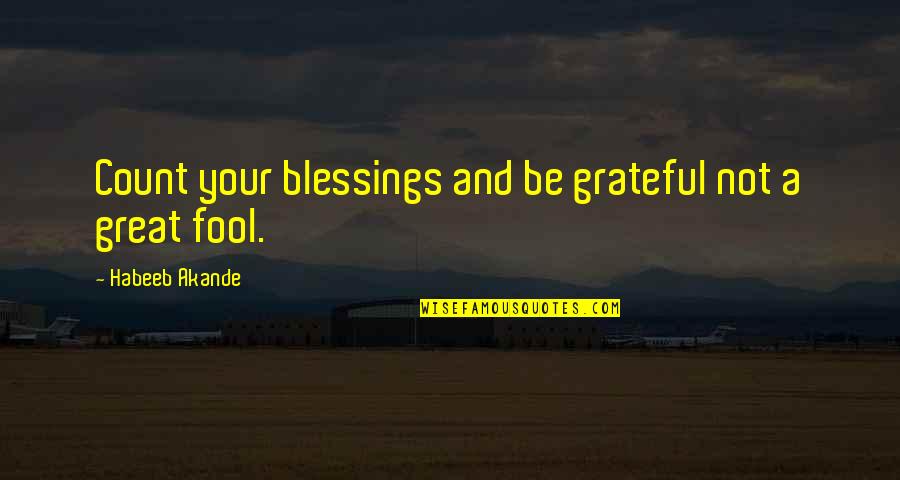 Blessings And Gratitude Quotes By Habeeb Akande: Count your blessings and be grateful not a